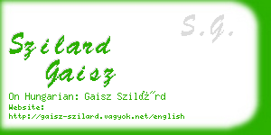 szilard gaisz business card